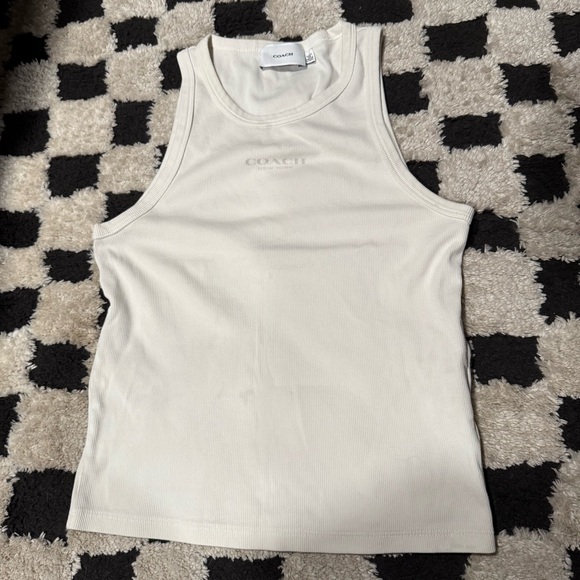 Coach Ivory Ribbed Tank Top - Picture 2 of 8